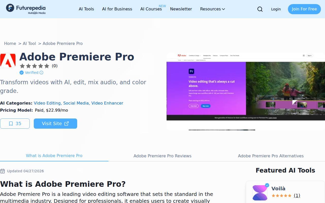 Adobe Premiere Pro スクリーンショット