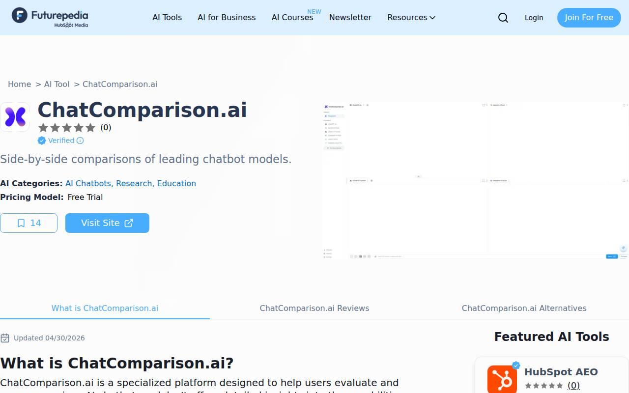 ChatComparison.ai スクリーンショット