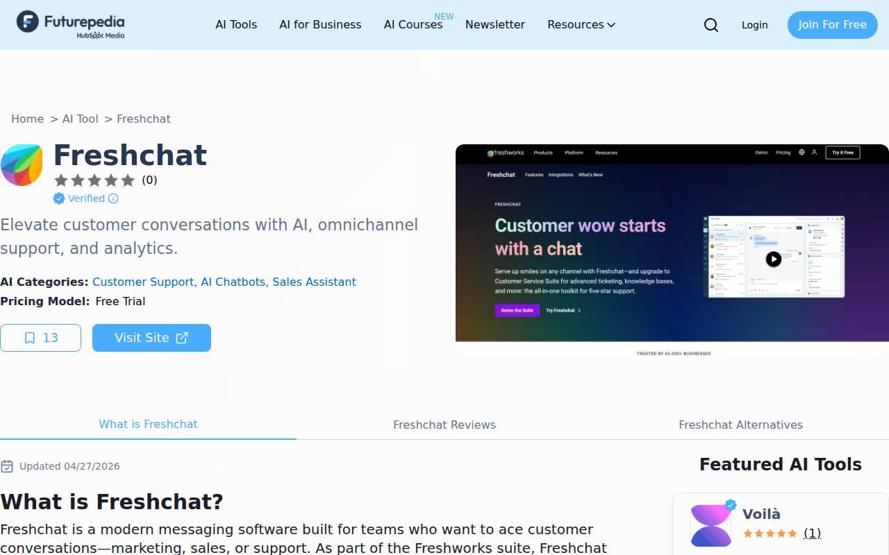 Freshchat スクリーンショット