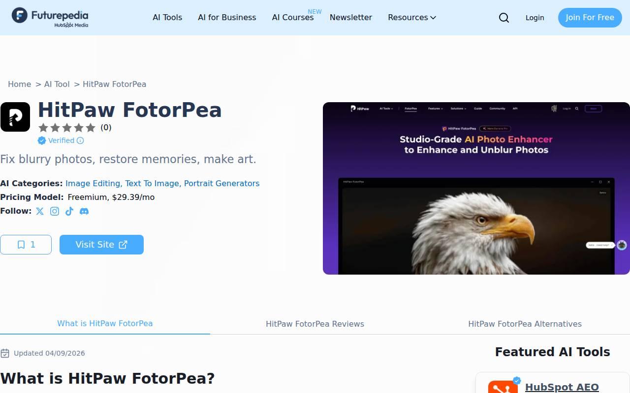 HitPaw FotorPea スクリーンショット