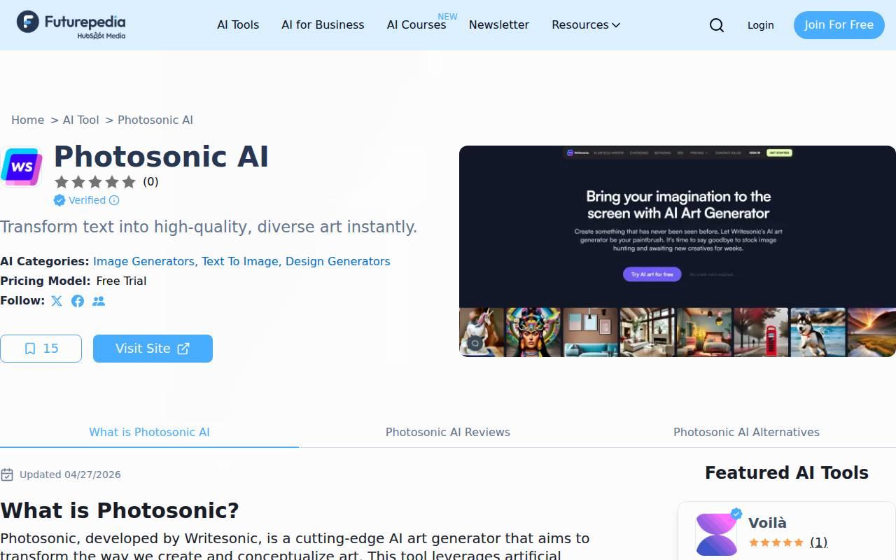 Photosonic AI スクリーンショット