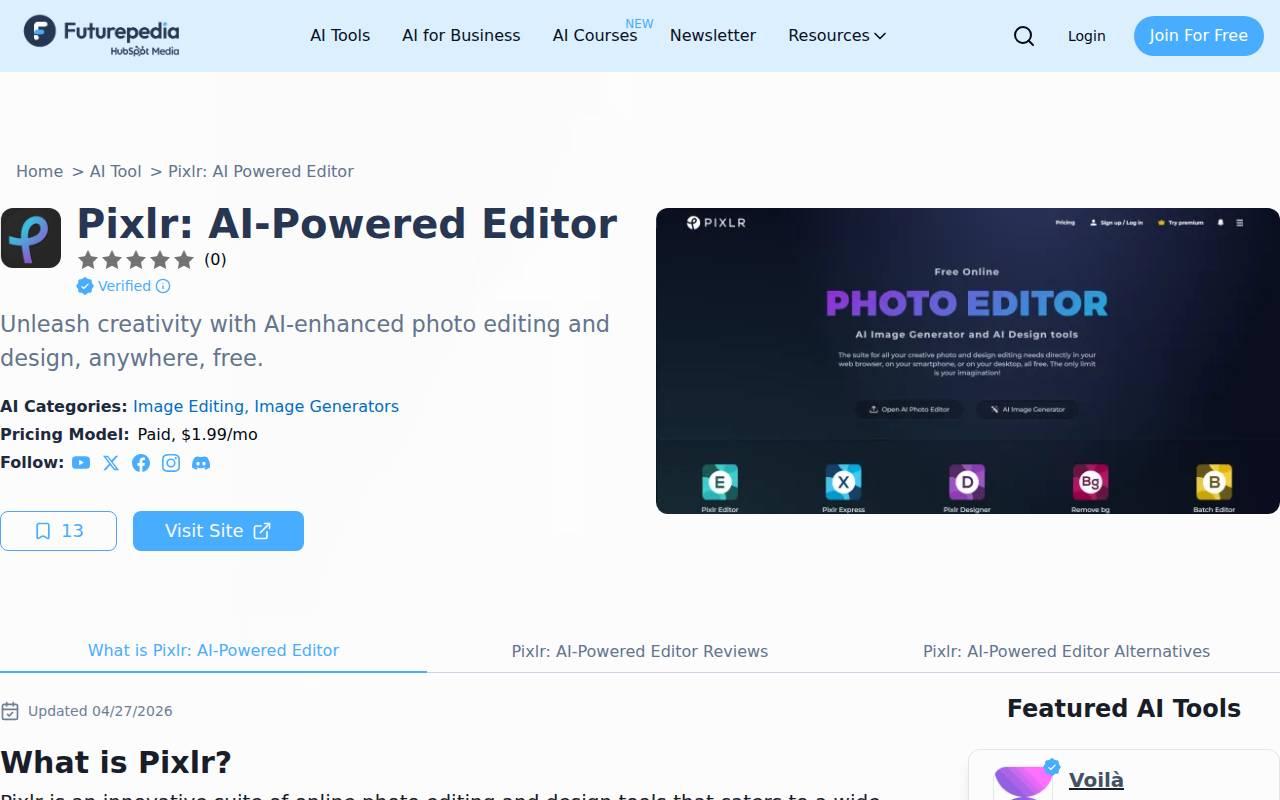 Pixlr: AI-Powered Editor スクリーンショット