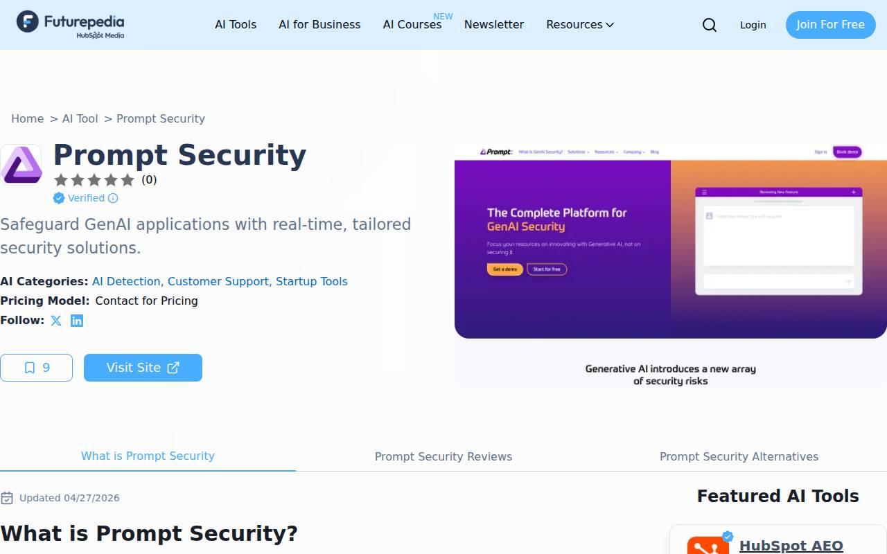 Prompt Security スクリーンショット