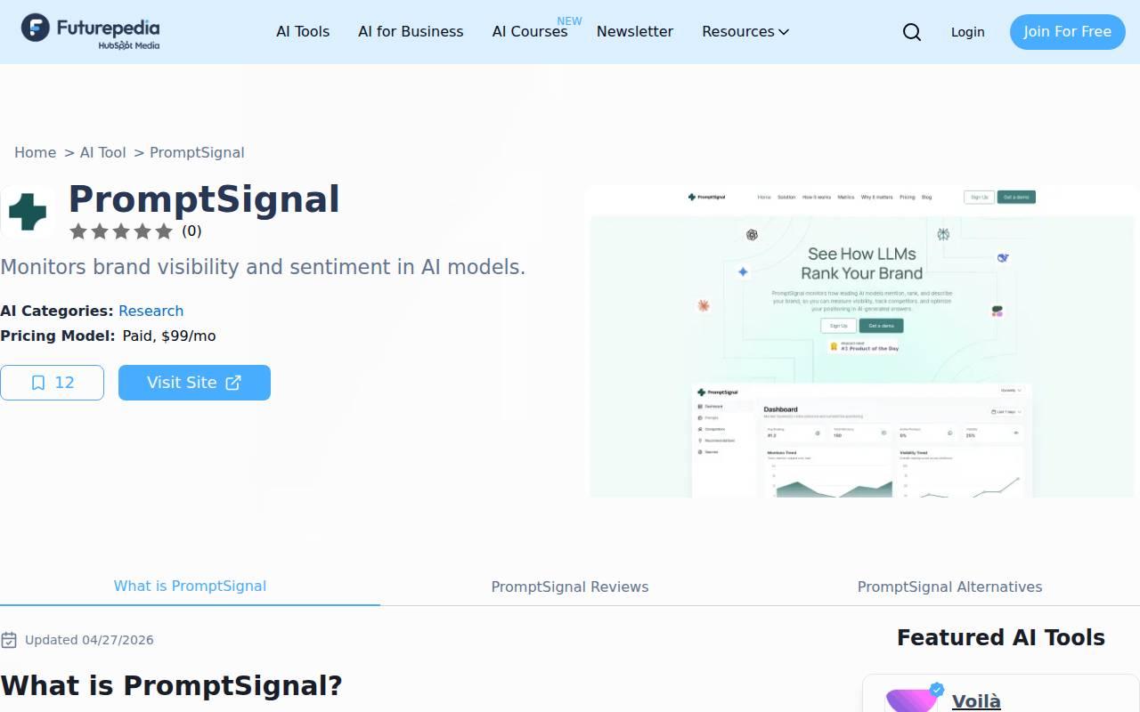 PromptSignal スクリーンショット