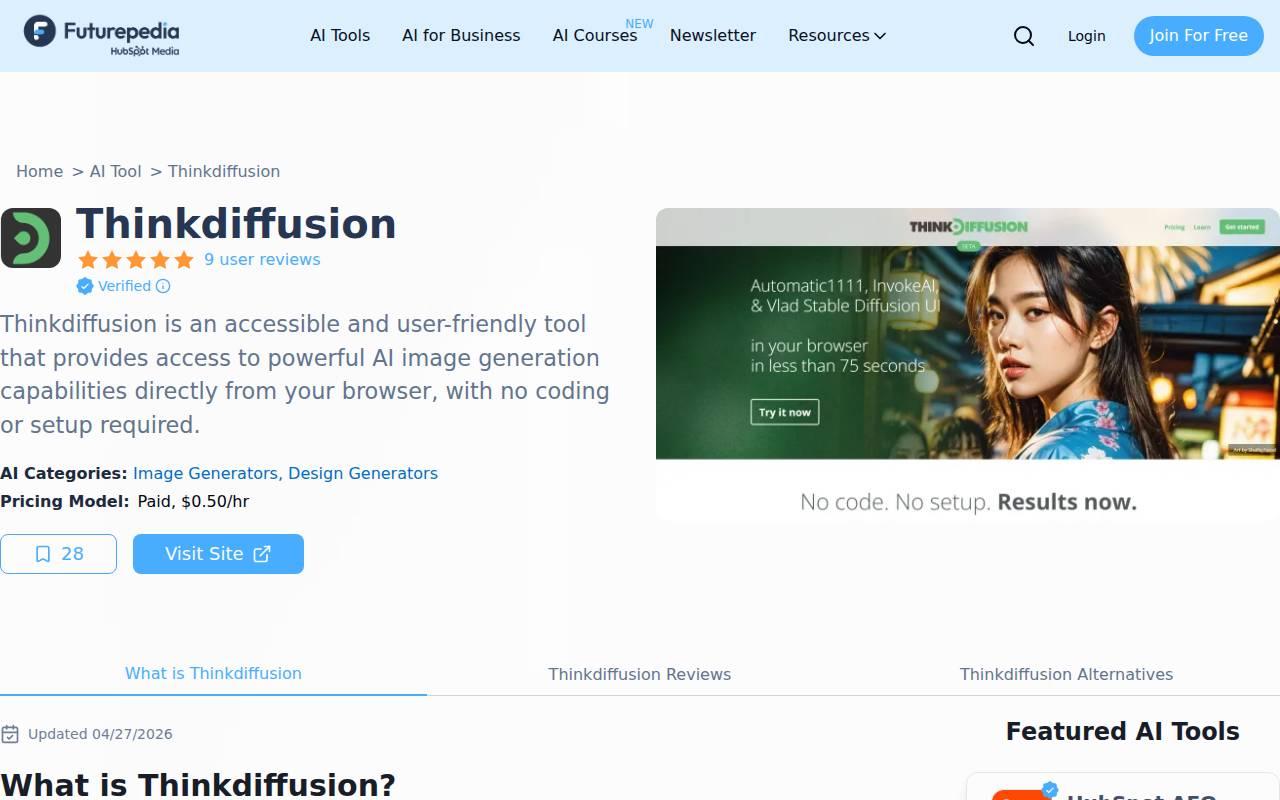 Thinkdiffusion スクリーンショット