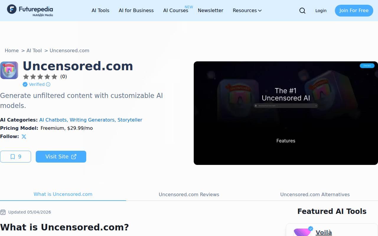 Uncensored.com スクリーンショット