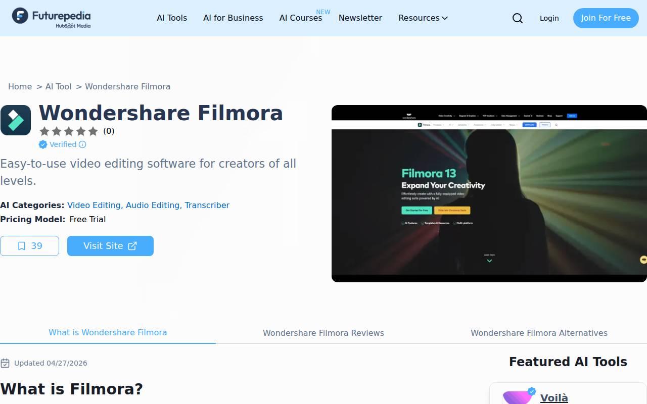 Wondershare Filmora スクリーンショット