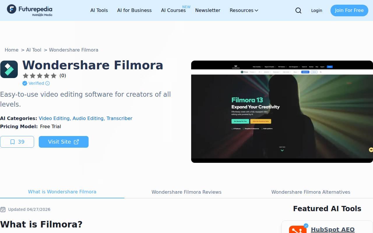 Wondershare Filmora スクリーンショット
